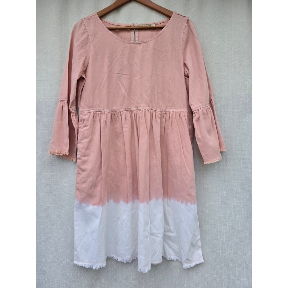 Anthropologie Holding Horses Babydoll Dress Womens 8 Dip Dye Bell Sleeve Pockets